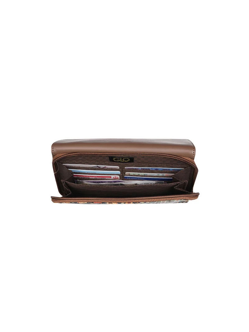 Globus  Globus Women Multi Green Ethnic Motifs Printed Envelope Wallet With Wrist Strap  | Best Price UAE